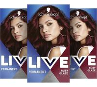 Schwarzkopf Live Urban Metallics U68 Ruby Glaze - Tinte para el cabello (3 x 142,5 ml), color con refuerzo de brillo metálico integrado, coloración permanente para colores intensos con reflejos