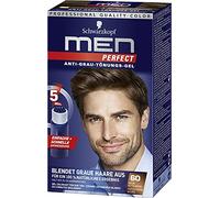 Schwarzkopf Men Perfect - Gel de tinte antigris, nivel 2, 60 marrón medio, 1 unidad