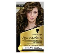 Schwarzkopf Oleo Supreme - Tinte de aceite permanente, color y brillo de larga duración, sin amoniaco, cubre 100% cabello blanco, sistema HaptIQ, rubio oscuro 6-10