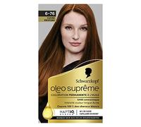 Schwarzkopf Oleo Supreme - Tinte de aceite permanente, color y brillo de larga duración, sin amoníaco, cubre 100% cabello blanco, sistema HaptIQ, cobre profundo 6-76
