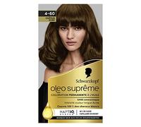 Schwarzkopf Oleo Supreme - Tinte de aceite permanente, color y brillo de larga duración, sin amoniaco, cubre 100% cabello blanco, sistema HaptIQ, color dorado 4-60