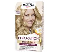 Schwarzkopf Paleta - Coloración permanente - Crema nutritiva para cabello maduro - Cubre el 100% de las canas - Color de larga duración - Aceite de semilla de albaricoque - rubio muy claro beige 9-40