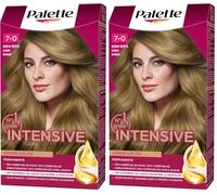 Schwarzkopf Palette Intense, Tono 7, Coloración Permanente, Palette ICC 7 Rubio Medio, 1 Unidad (Paquete de 2),