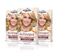 Schwarzkopf Palette Intensive Age Care - Tinte permanente 9.0 Rubio Claro - Pack de 3- Color rejuvenecedor con elixir de biotina