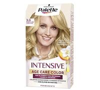 Schwarzkopf Palette Intensive Age Care Tinte Permanente, Color Rejuvenecedor con Elixir de Biotina, 9.0 Rubio Claro