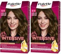 Schwarzkopf Palette Intensive Creme Color, Coloración Permanente de Cuidado con Aceite de Marula, Óptima Cobertura de Canas, Color Duradero, Palette Icc 5 Castaño Claro, 172.5 Mililitros