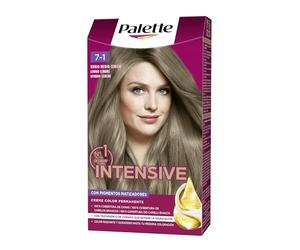 Schwarzkopf Palette Intensive Creme Color - Tinte 7.1 Rubio Medio Ceniza - Óptima cobertura de canas -Coloración Permanente de Cuidado con Aceite de Marula - Color duradero hasta 8 semanas