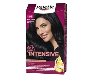 Schwarzkopf Palette Intensive Creme Color - Tono 1.1 cabello Negro Azulado - Coloración Permanente de Cuidado con Aceite de Marula - Óptima cobertura de canas - Color duradero hasta 8 semanas