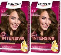 Schwarzkopf Palette Intensive Creme Color - Tono 5.5 cabello Castaño Luminoso - Coloración Permanente de Cuidado con Aceite de Marula - Óptima cobertura de canas - Color duradero hasta 8 semanas