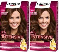 Schwarzkopf Palette Intensive Creme Color- Tono 5.6 cabello Castaño - Coloración Permanente de Cuidado con Aceite de Marula - Óptima cobertura de canas - Color duradero hasta 8 semanas (Paquete de 2)