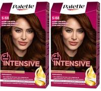 Schwarzkopf Palette Intensive Creme Color - Tono 5.68 cabello Castaño Rojizo - Coloración Permanente de Cuidado con Aceite de Marula - Óptima cobertura de canas - Color duradero hasta 8 semanas