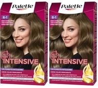 Schwarzkopf Palette Intensive Creme Color - Tono 6.1 cabello Rubio Oscuro Ceniza - Coloración Permanente de Cuidado con Aceite de Marula - Óptima cobertura de canas - Color duradero hasta 8 semanas
