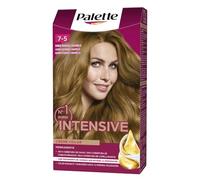 Schwarzkopf Palette Intensive Creme Color - Tono 7.5 cabello Rubio Dorado Caramelo - Coloración Permanente de Cuidado con Aceite de Marula - Óptima cobertura de canas - Color duradero hasta 8 semanas