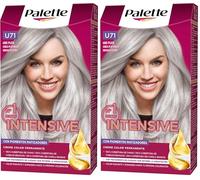 Schwarzkopf Palette Intensive Creme Color - Tono U71 Gris Plata - Coloración Permanente de Cuidado con Aceite de Marula - Perfecta cobertura de canas (Paquete de 2)