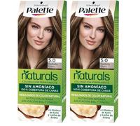Schwarzkopf Palette Naturals Color Creme - Tono 5 cabello Castaño Claro - Coloración Permanente - Óptima cobertura de canas - Colores naturales (Paquete de 2)