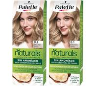Schwarzkopf Palette Naturals Color Creme - Tono 8.1 cabello Rubio Claro Helado - Coloración Permanente - Óptima cobertura de canas - Colores naturales (Paquete de 2)