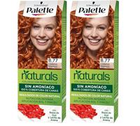 Schwarzkopf Palette Naturals Color Creme - Tono 8.77 cabello Cobrizo Intenso - Coloración Permanente - Óptima cobertura de canas - Colores naturales (Paquete de 2)