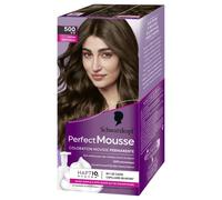 Schwarzkopf Perfect Mousse - Coloración Permanente - Castaño oscuro 500. | Castaño 500, coloración espuma, sin amoniaco, cobertura de cabellos blancos, máscara de cuidado natural, color uniforme