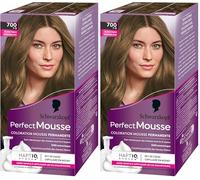 Schwarzkopf Perfect Mousse - Coloración permanente rubio oscuro 700 (Paquete de 2)
