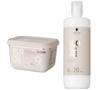 Schwarzkopf Professional Duo Blond ME PPL9+ Polvo Comp. Schwarzkopf - Tinte para rubio premium 450 g Lightener 9+ & Blond Me Supreme Blonde Hair Quality Care 9% 20 Vol Developer 1000 ml