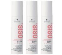 Schwarzkopf Professional OSiS Glow - Suero antifrisottis brillo sin silicona, protección térmica para cabello opaco y suecos facilita el peinado ligero 50 ml - lote de 3