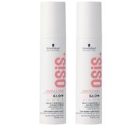 Schwarzkopf Professional OSiS Glow - Suero antifrisottis brillo sin silicona, protección térmica para cabello opaco y suecos facilita el peinado ligero 50 ml - lote de 2