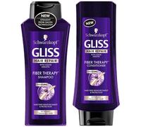 Schwarzkopf Reparacin de cabello gliss - Terapia de fibra para cabello extremadamente daado - Set de champ y acondicionador - Net WT. 13.6 fl