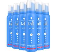 Schwarzkopf TAFT Espuma fijadora Ultra (6 x 150 ml), grado de retención 4, espuma para todo tipo de cabello, fortalece el cabello, fórmula vegana *