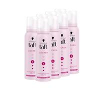 Schwarzkopf TAFT Espuma fijadora de rizos (8 x 150 ml), grado de retención 3, espuma para el cabello para rizos duraderos, fórmula vegana *
