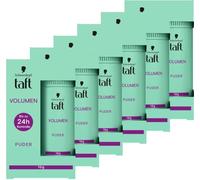 Schwarzkopf TAFT Haarstyling Powder Volumen (6 x 10g) Volume Haarstauder für voller aussehendes Haar für bis zu 50 Anwendungen, Veganes, Styling-Poder.
