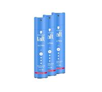 Schwarzkopf Taft laca para el pelo Ultra (3 x 250 ml), grado de retención 4 peinados, laca para todo tipo de cabello, cabello reforzado, fórmula vegana