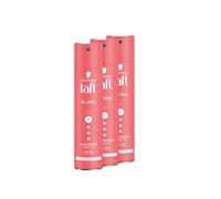 Schwarzkopf Taft - Spray para el cabello (3 x 250 ml), grado de retención de 4 peinados, laca para todo tipo de cabello, brillo radiante y acabado brillante, fórmula vegana