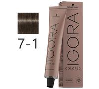 Schwarzkopf - Tinte Igora Color10 7-1 Rubio Medio Ceniza 60 ml