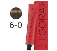 Schwarzkopf - Tinte Permanente Igora Royal 6-0 Rubio Oscuro Natural 60 ml