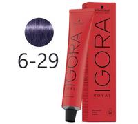 Schwarzkopf - Tinte Permanente Igora Royal 6-29 Rubio Oscuro Humo Violeta 60 ml