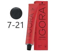 Schwarzkopf Professional IGORA ROYAL Permanent Color Creme 7-21 Rubio Medio Cendré Tubo 60 ml