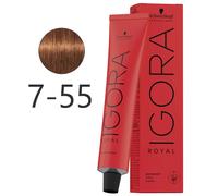 Schwarzkopf - Tinte Permanente Igora Royal 7-55 Rubio Medio Dorado Intenso 60 ml