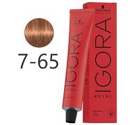 Schwarzkopf - Tinte Permanente Igora Royal 7-65 Rubio Medio Marrón Dorado 60 ml