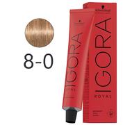 Schwarzkopf - Tinte Permanente Igora Royal 8-0 Rubio Claro Natural 60 ml