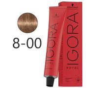 Schwarzkopf - Tinte Permanente Igora Royal 8-00 Rubio Claro Natural Intenso 60 ml