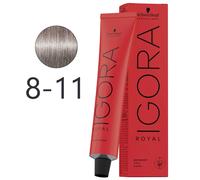 Schwarzkopf - Tinte Permanente Igora Royal 8-11 Rubio Claro Ceniza Intenso 60 ml