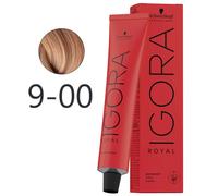 Schwarzkopf - Tinte Permanente Igora Royal 9-00 Rubio Muy Claro Natural Intenso 60 ml