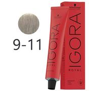 Schwarzkopf - Tinte Permanente Igora Royal 9-11 Rubio Muy Claro Ceniza Intenso 60 ml