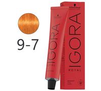 Schwarzkopf - Tinte Permanente Igora Royal 9-7 Rubio Muy Claro Cobrizo 60 ml