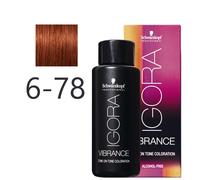 Schwarzkopf - Tonalizador Igora Vibrance 6-78 Rubio Oscuro Cobrizo Rojo 60 ml