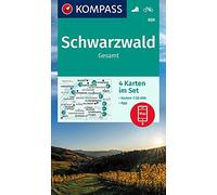 KOMPASS Wanderkarten-Set 888 Schwarzwald Gesamt (4 Karten) 1:50.000: offline Karte in der KOMPASS-App, markierte Wanderwege, Fahrradwege, Skitouren, Langlaufen