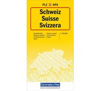 Schweiz, Postleitzahlenkarte: Faltkarte mit sämtlichen PLZ der Schweiz 1:260000