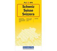 Schweiz, Postleitzahlenkarte: Faltkarte mit sämtlichen PLZ der Schweiz