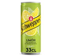 Schweppes Limón, Refresco Bajo en Calorías, Bebida Refrescante - Lata 33 cl