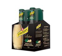 Schweppes Selection Ginger Ale, Bebida Jengibre Refrescante - Vidrio, Pack 4x20cl